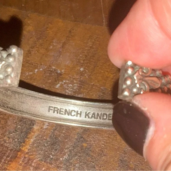 French Kande Swarovski crystal and sterling plated cuff bracelet - Picture 4 of 5